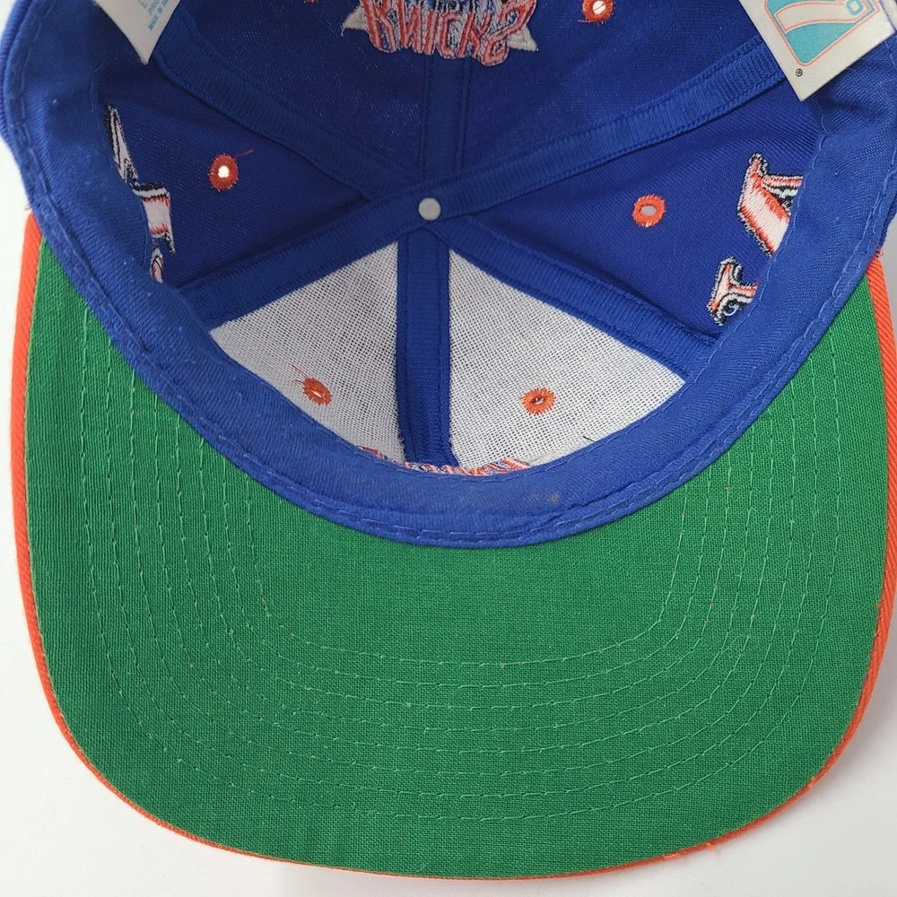 Vintage New York Knicks Hat Snapback (Fits‎ Small) Logo 7 Blue NBA Big Wrap Logo
